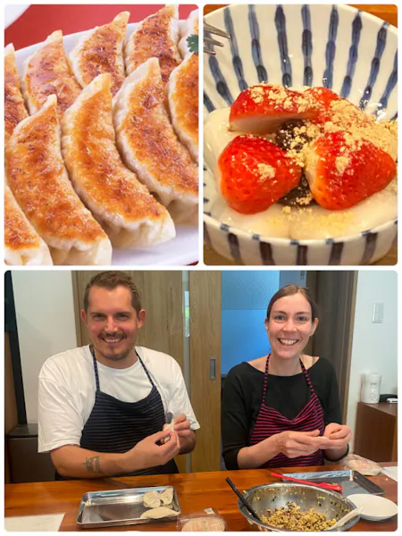 [Private cooking class] Delicious Homemade Miso Gyoza & Shiratama Wagashi Cooking Class Fun for Solo Travelers, Friends, Families, Groups & Vegetarians