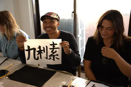 Calligraphy and Tea ceremony class with sweets