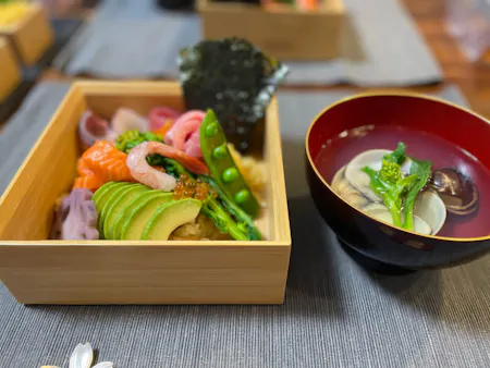 A hospitality sushi restaurant near the airport that makes everything from scratch
