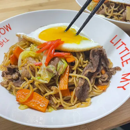 Cook Your Own Wagyu Japanese Beef Yakisoba and Fluffy Mochi Okonomiyaki
