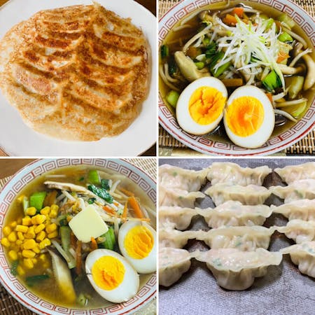 Soy sauce ramen or miso ramen and gyoza
✤Vegetarians can also eat safely