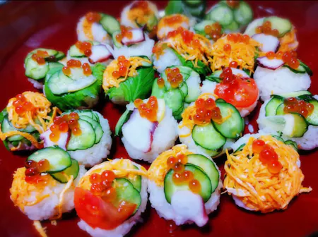 【Kyoto Nishiki Market】Experience a cooking class to make Japanese food using Kyoto vegetables and fresh ingredients. Diet, beautiful skin, health Let's make sushi!