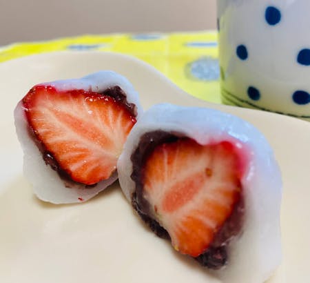 Seasonal Fruit Daifuku and matcha
