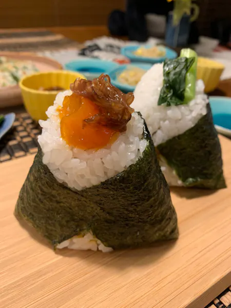 Choose your favorite fillings! Onigiri and Pork and Veggie Miso Soup