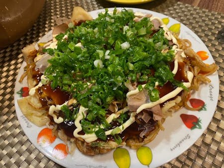 Hiroshima-style okonomiyaki near Shibuya