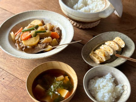 Nikujaga and Tamagoyaki - the classic Japanese home-cooked dish at Ome, Tokyo