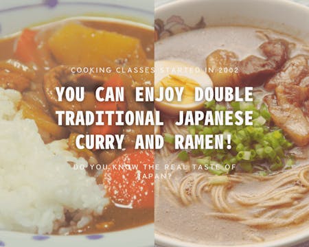 You can enjoy double traditional Japanese curry and ramen!