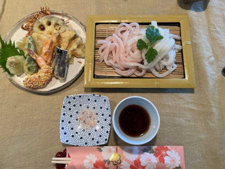 Lets cooking rice flour udon and tempura/gluten free