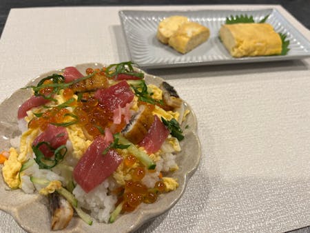 Cooking and Calligraphy Experience: Japanese Omelet, Seasonal Sushi & Shodo