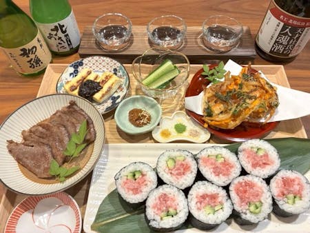 Nagoya: Wagyu Beef, Tempura & Sushi Roll Making with Sake Tasting
