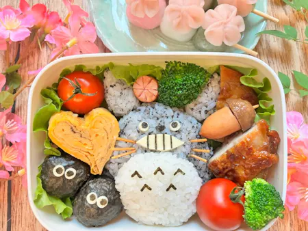 Nagoya: Character Bento with Hanami Dango & Bean-Flower Art