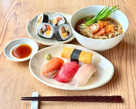 Ultimate Japanese Feast: Shoyu Ramen, Nigiri & Wagyu Sushi Making ,Small Group Lessons (Alone, with Your Partner, Friends, Family, etc)