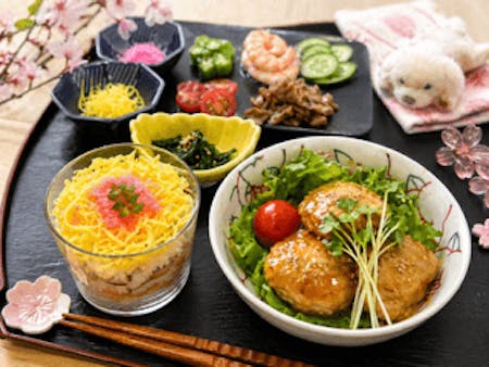 Kobe Home Cooking : Cute Cup Chirashi Sushi  & Tofu Meatballs