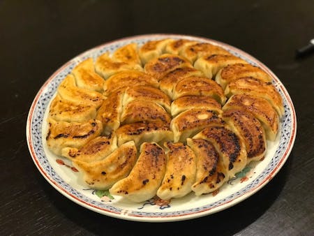 Crispy GYOZA (dumpling from scratch) & DASHIMAKI TAMAGO (Japanese omlette) & MISO SOUP & RICE