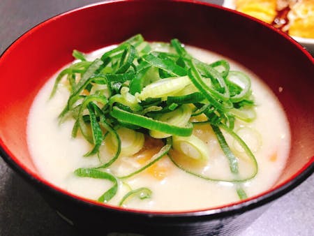 Kasu Jiru Cooking (Traditional Japanese miso soup with sake lees) 
