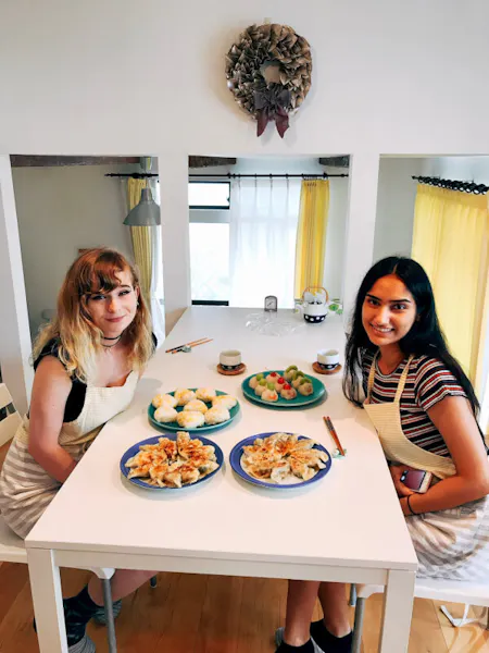 Making Gyoza , Onigiri and Fruits Daifuku