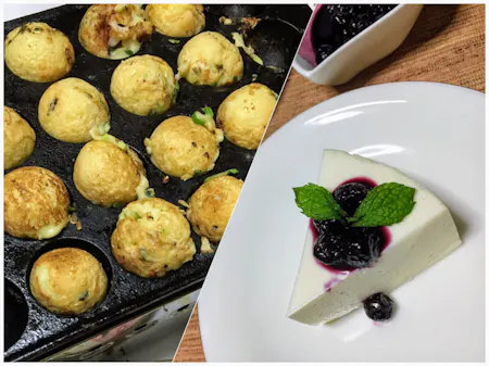 Kansai Takoyaki and Tofu sweets. You can enjoy experience wearing kimono after meal if you like