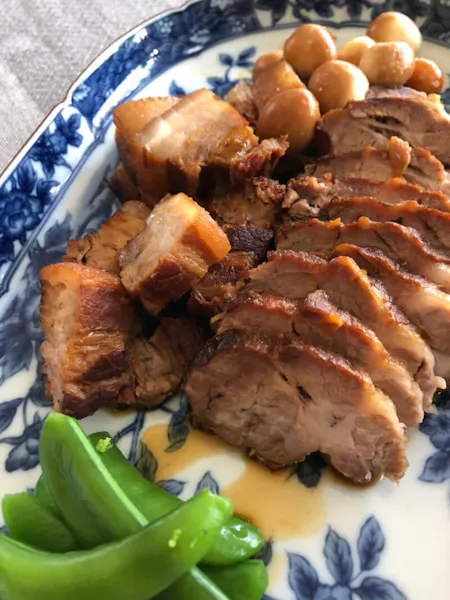 Sweet & tender simmered pork with soft-boiled egg