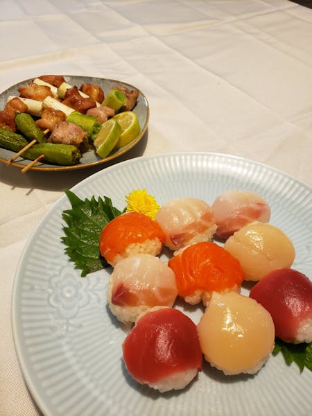 Home made Temari sushi & Yakitori