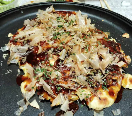 Let's cook home made okonomiyaki and yakisoba at Kyoto