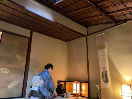 The tea ceremony and matcha making at 300 years old samurai house 
