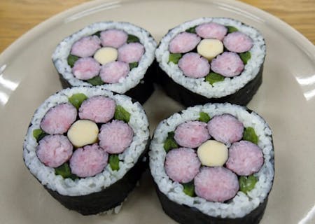 Designed sushi rolls made in Okinawa, the southernmost tip of Japan