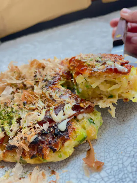 Okonomiyaki cooking and homestay-like experience in Eri's house! Vegan, vegetarian options.