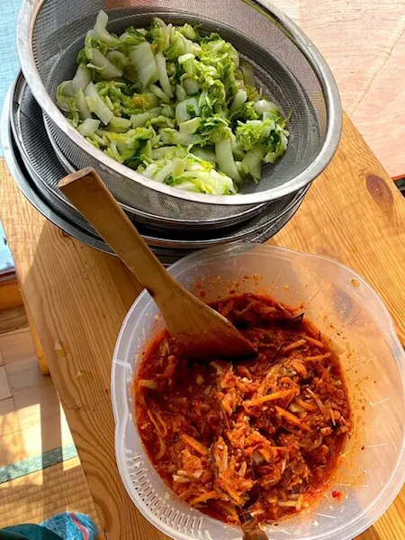 Cook your own vegan Kimchi with original fermented sauce and fresh vegetables