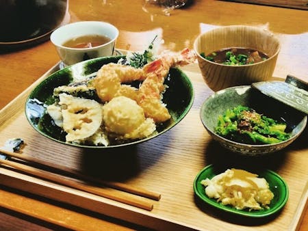 Make Authentic Tempura - Don & miso soup in Osaka