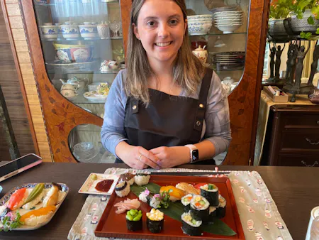 Authentic Sushi and Japanese Omelet Making Experience in Osaka (Miso soup and matcha tea ceremony included!) (vegan acceptable)