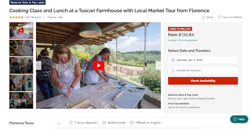 Cooking Class and Lunch at a Tuscan Farmhouse with Local Market Tour from Florence
