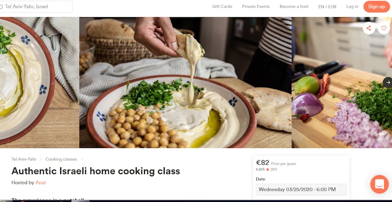Authentic Israeli home cooking class
