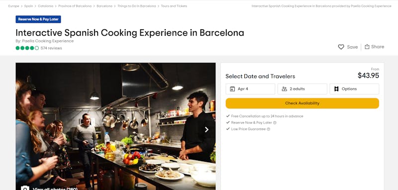 Spanish Cooking Experience in Barcelona