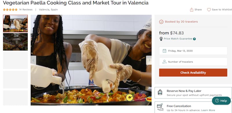 Vegetarian Paella Cooking Class