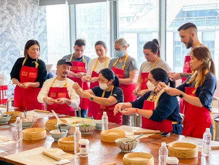 Having fun making&eating soup dumplings