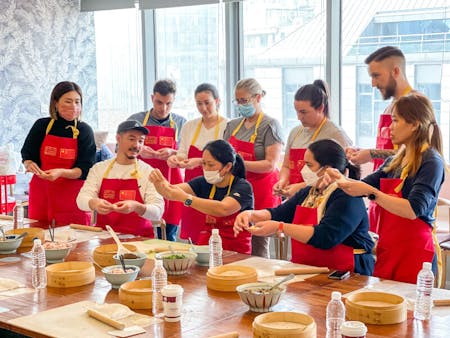 Having fun making&eating soup dumplings 