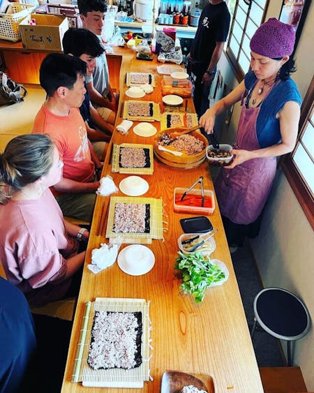 Let's make sushi roll with fresh local fish and vegetables!