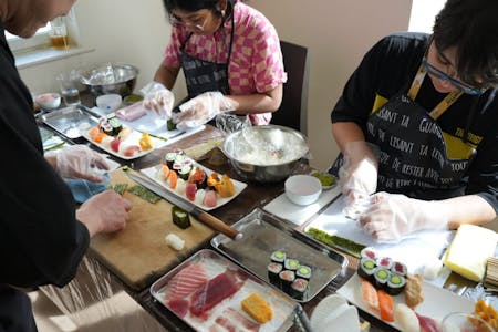 Easy and Fun! Authentic Sushi Making & Matcha & Japanese Sweets Experience with a Pro Chef in Tokyo