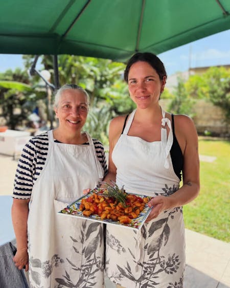 Cooking class in the garden 