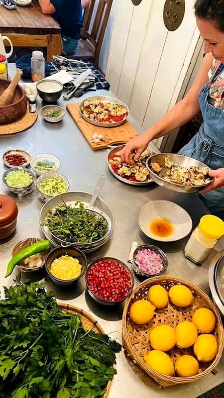 Cooking vegan middle eastern food 