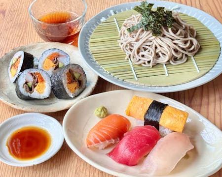 Nigiri & Wagyu Sushi with Chilled Soba Noodles
