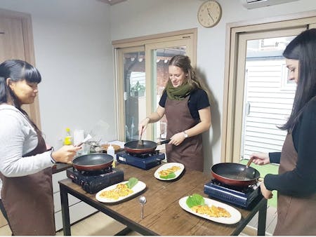 Traditional Korean cooking with chef