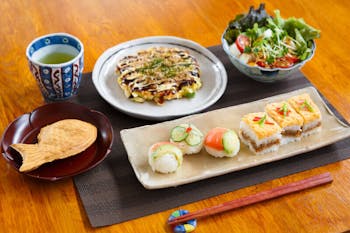 Homemade Sushi and Okonomiyaki