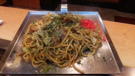 Cooking Okonomiyaki and Yakisoba On the iron plate (^o^)／~~ Osaka Sakai City 