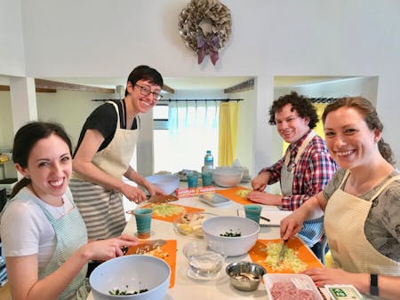 Home-style Gyoza from scratch , Strawberry Daifuku(Sweet Mochi) , Japanese rolled omelette and Local market tour 