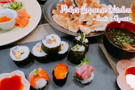 Sushi, Gyoza dumpling, Misosoup 
