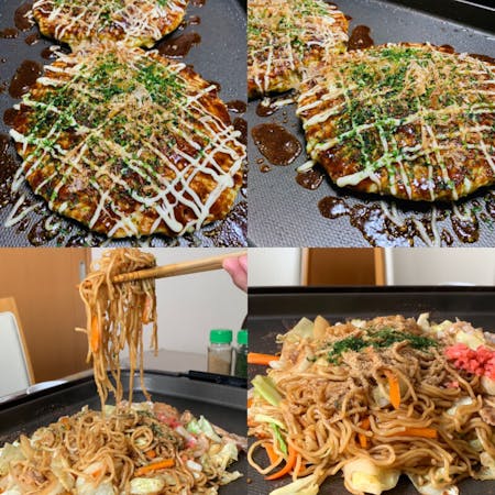 【Yakisoba and Okonomiyaki】
You can make two types of dishes: yakisoba and okonomiyaki