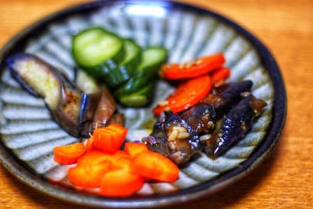 Sushi roll  and fermented Japanese food for vegetarian/vegan