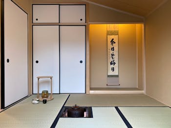Tea ceremony in the Japanese tiny house