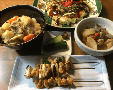 Japanese Izakaya(Japanese bar) Cuisine Cooking (Okonomiyaki, Yakitori..)